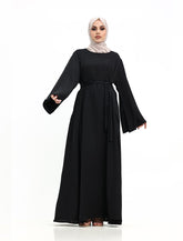 Womens Black Wide Sleeve Plain Abaya for Umrah Hajj Casualwear